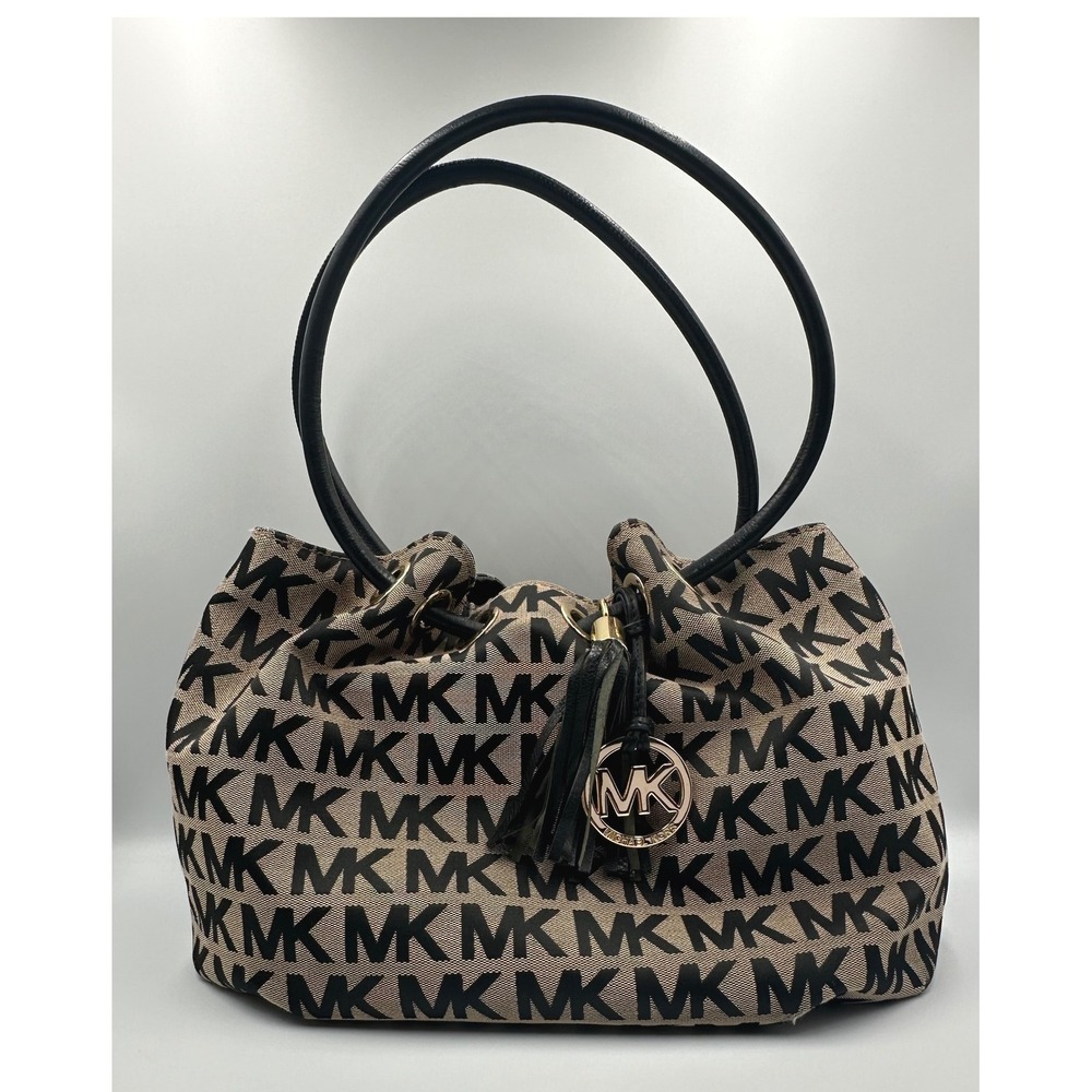 Michael Kors Beige and Black Logo Tote